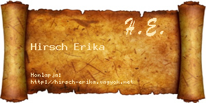 Hirsch Erika névjegykártya